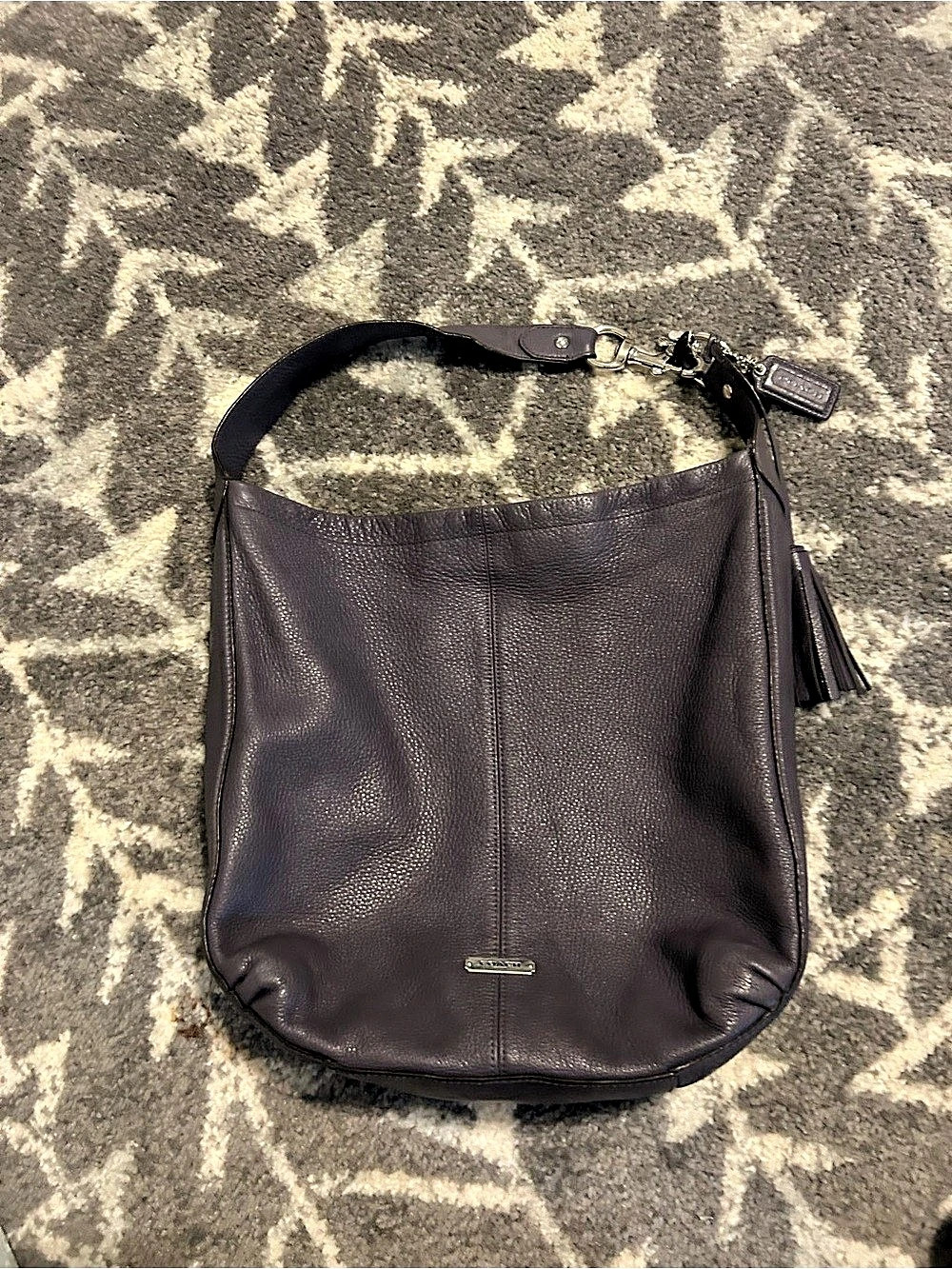 Coach Avery Leather Hobo Leather Hobo Bag in grey